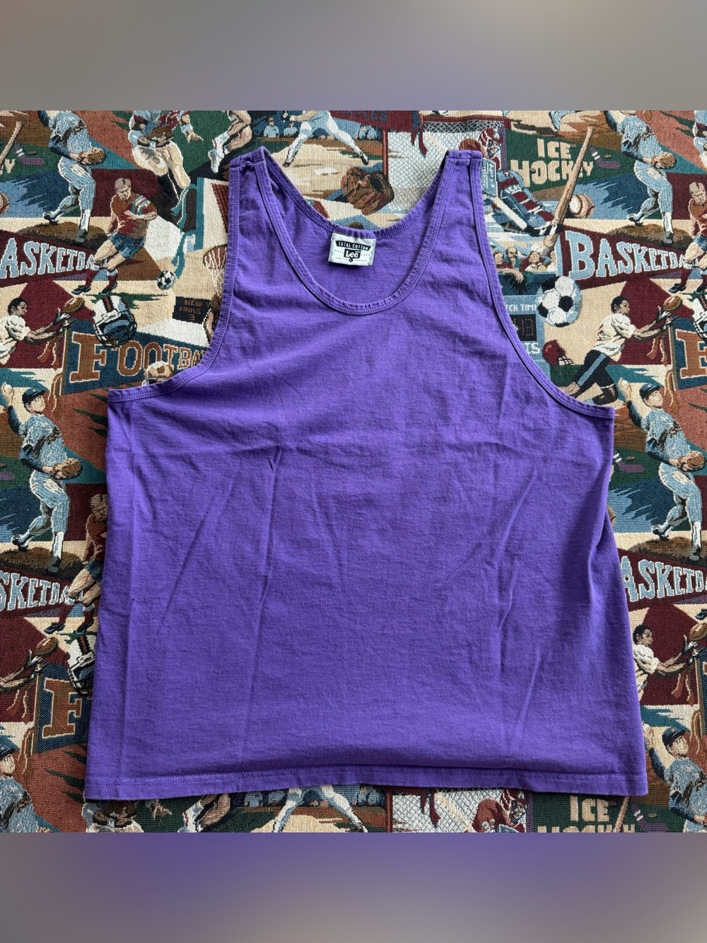 Vintage 90s Men’s Lee Sports Purple Blank Cotton Tank Top